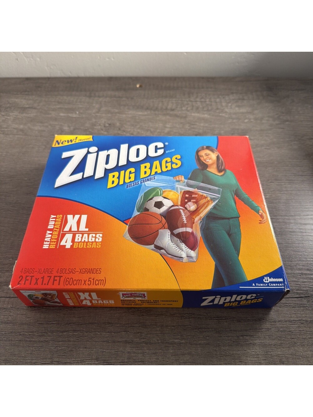 Ziploc Big Bag XL (4 Bags) 10 gallon X-large Storage Bags 24”x20” BRAND NEW